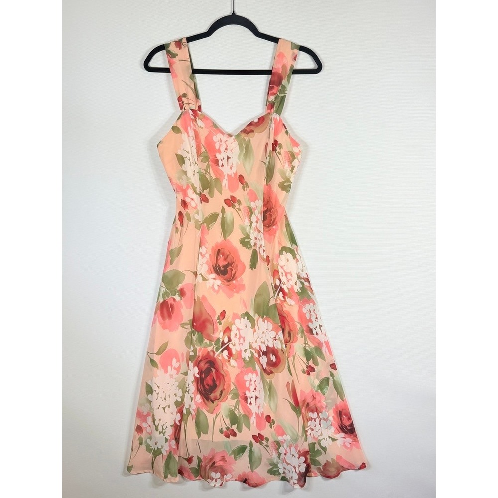 Connected Small Peach Rose Floral Dress Fairy Y2K Whimsy Romantic Coquette